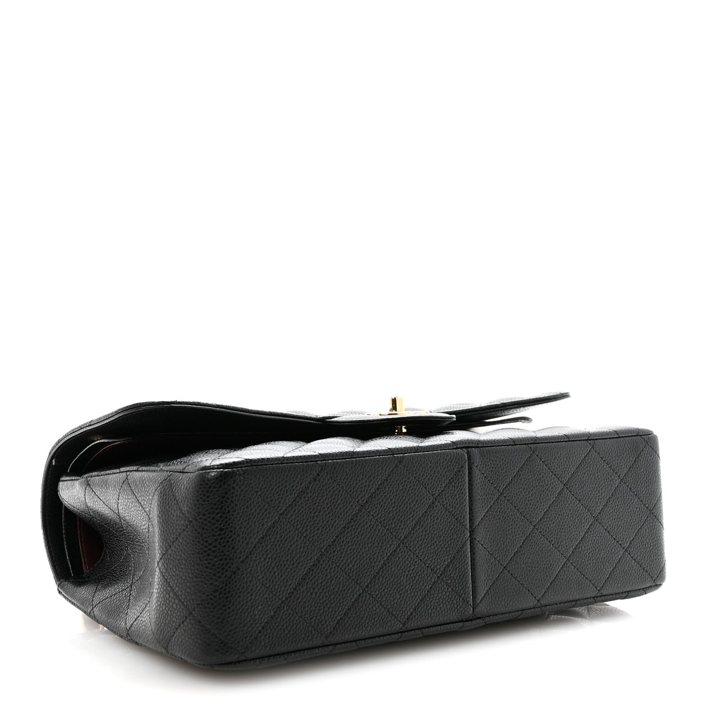 Caviar Quilted Jumbo Double Flap Black
