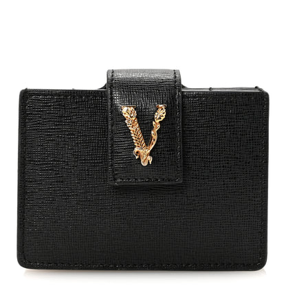 Versace Saffiano Virtus Accordion Wallet Black 1 of 6