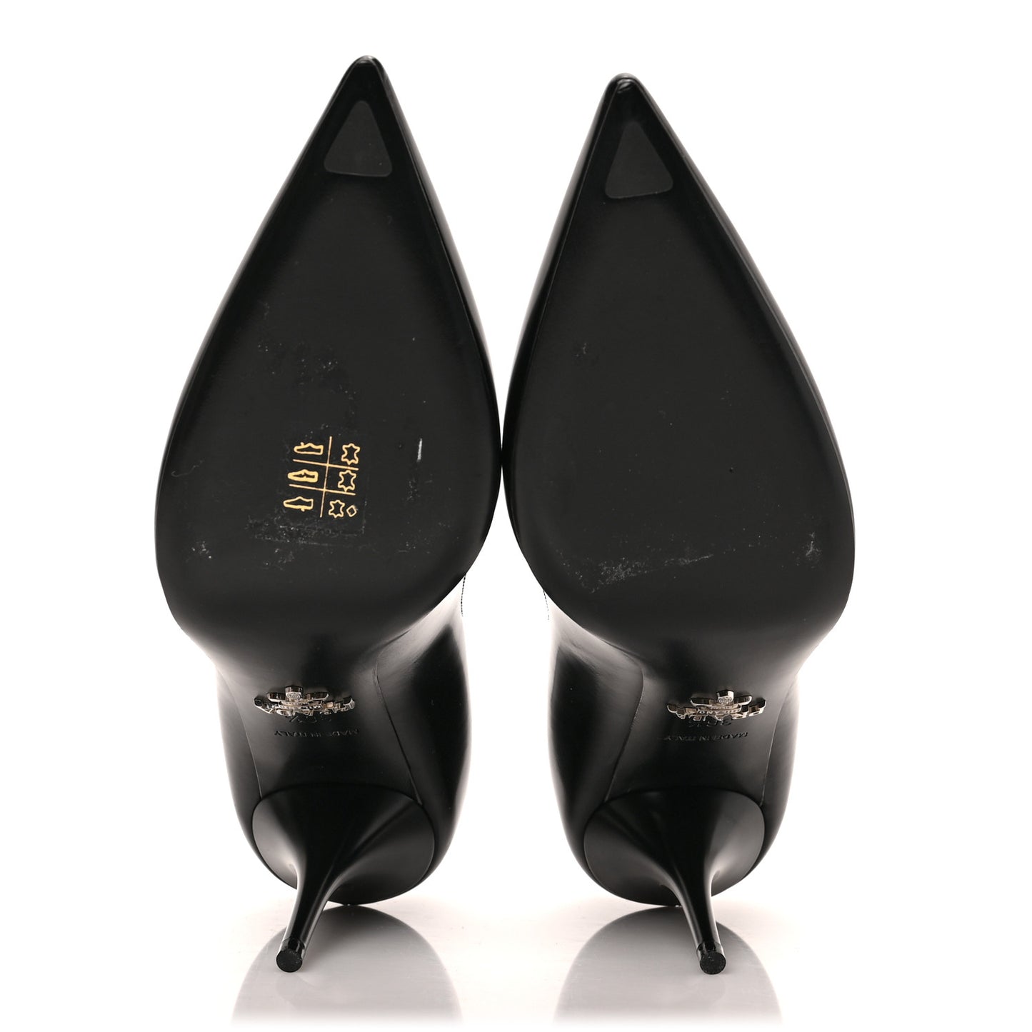 Spazzolato Metal Triangle Logo Pointed Toe Pumps 36.5 Black