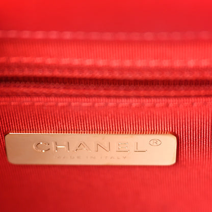 Chanel Calfskin Caviar Quilted Mini Chain Handle Flap Red 8 of 10