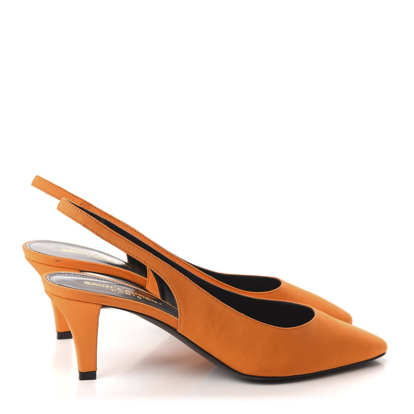 Satin Kiki Slingback Pumps 38 Orange
