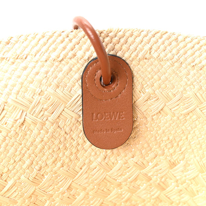 Loewe Calfskin Raffia Small Anagram Basket Tote Bag Natural Tan 10 of 17