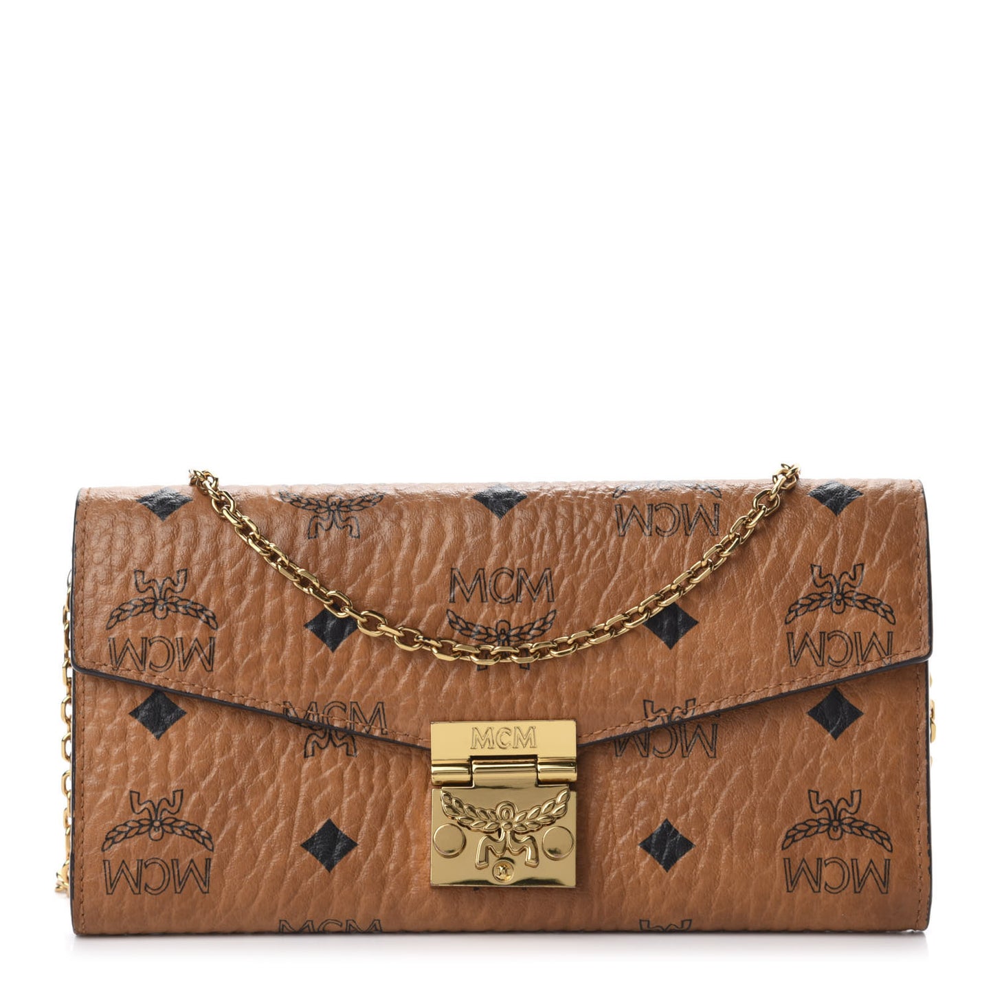Visetos Large Patricia Wallet On Chain Cognac