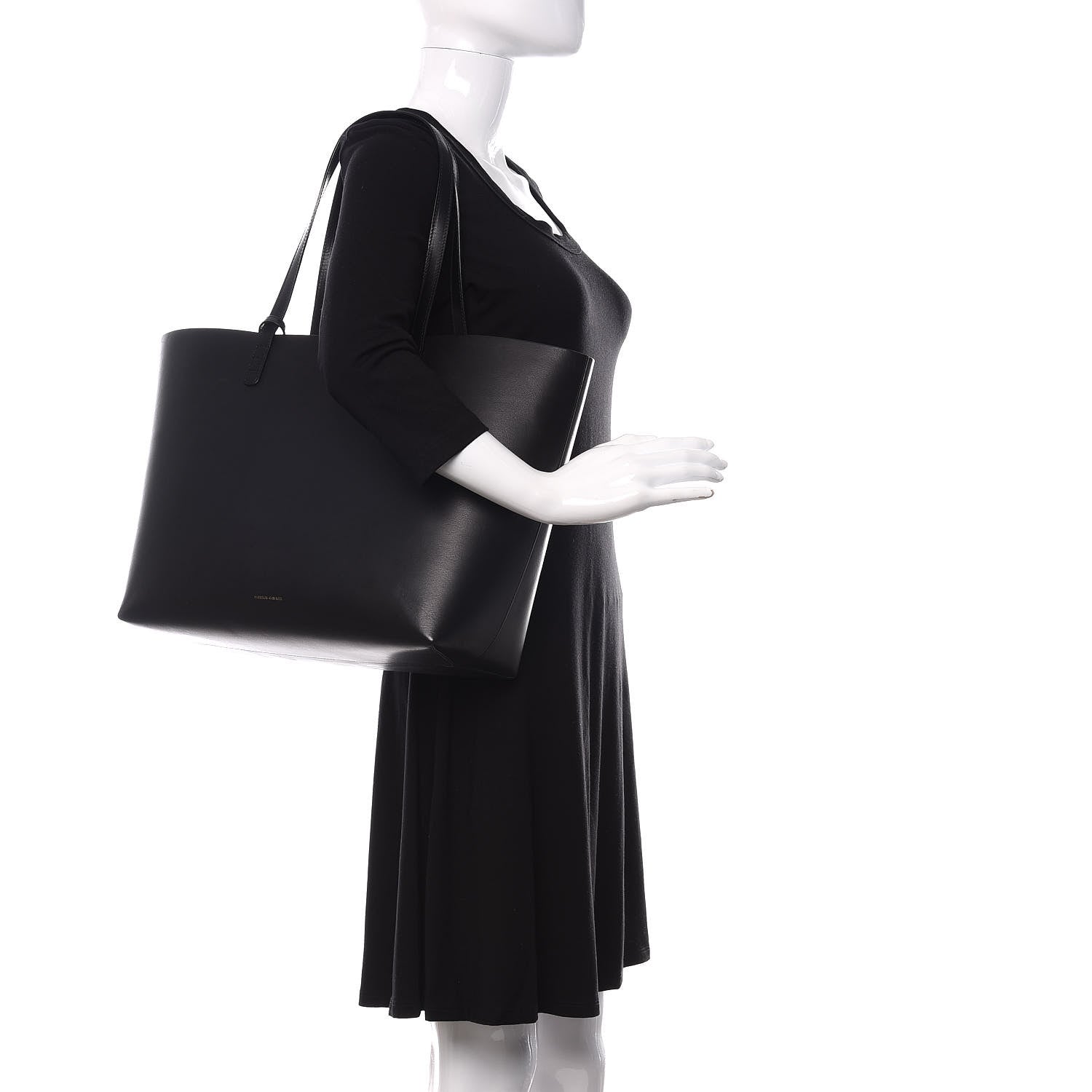 Mansur Gavriel Calfskin Large Shopping Tote Black Flamma 2 of 11