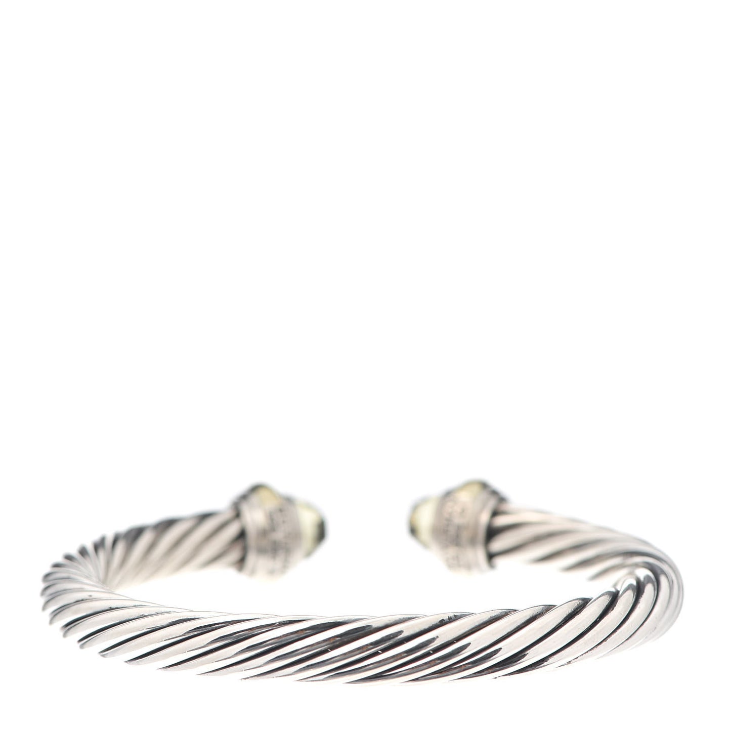 Sterling Silver 14K Yellow Gold Lemon Citrine 7mm Cable Classics Bracelet