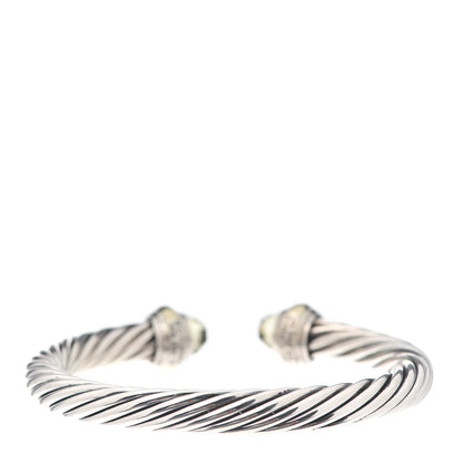 David Yurman Sterling Silver 14K Yellow Gold Lemon Citrine 7mm Cable Classics Bracelet 3 of 4