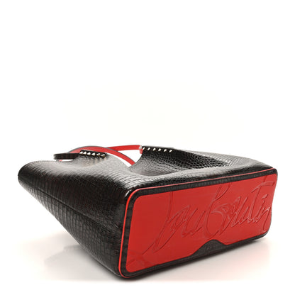 Christian Louboutin Calfskin Crocodile Embossed Spikes Large Cabarock Espresso 4 of 9