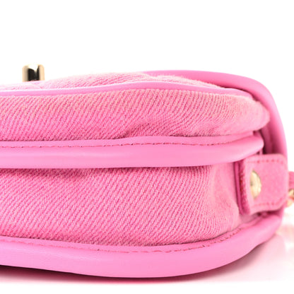 Chanel Denim Quilted Mini Messenger Flap Neon Pink 10 of 10