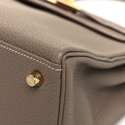 Hermes Togo Kelly Retourne 25 Etoupe 9 of 11