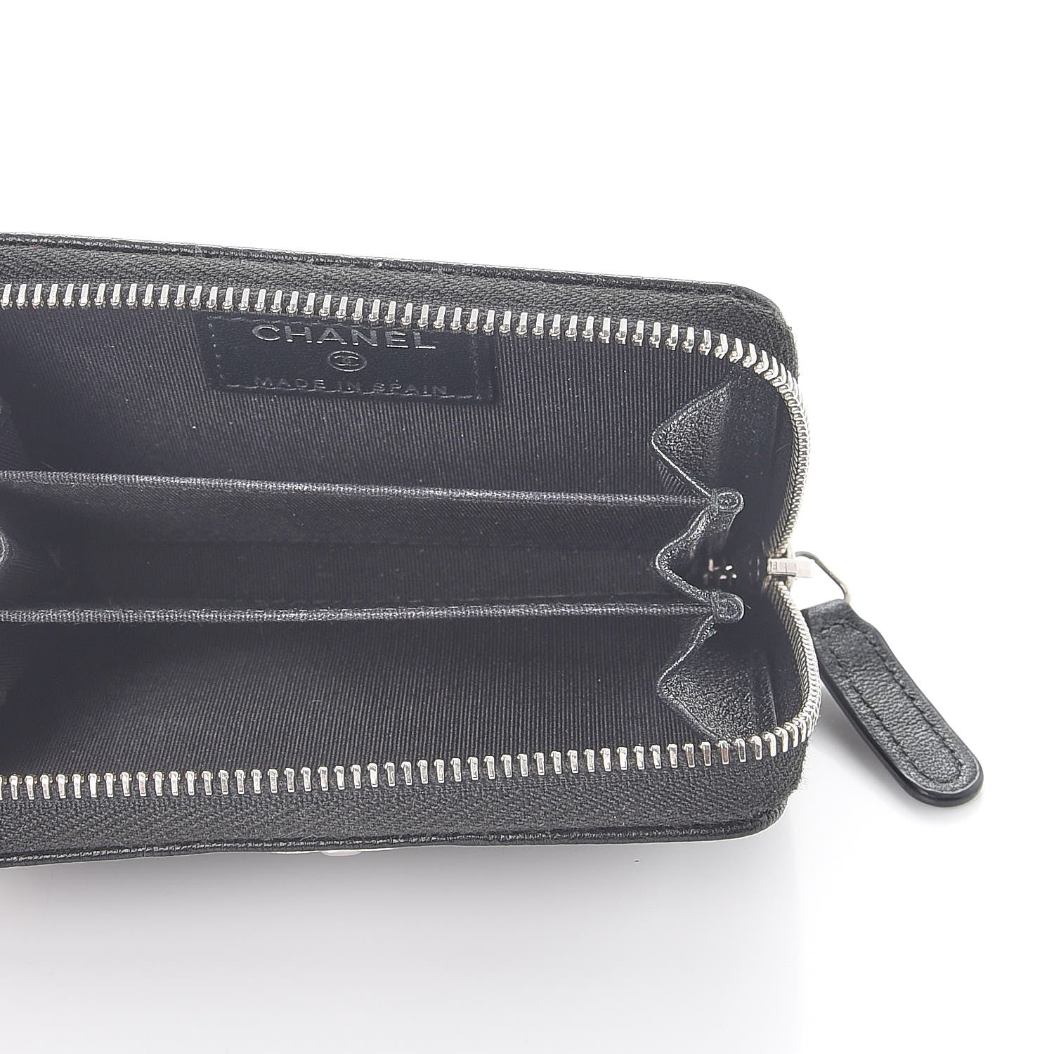 Chanel Sheepskin Quilted Mademoiselle Vintage Zip Coin Purse Black 5 of 8