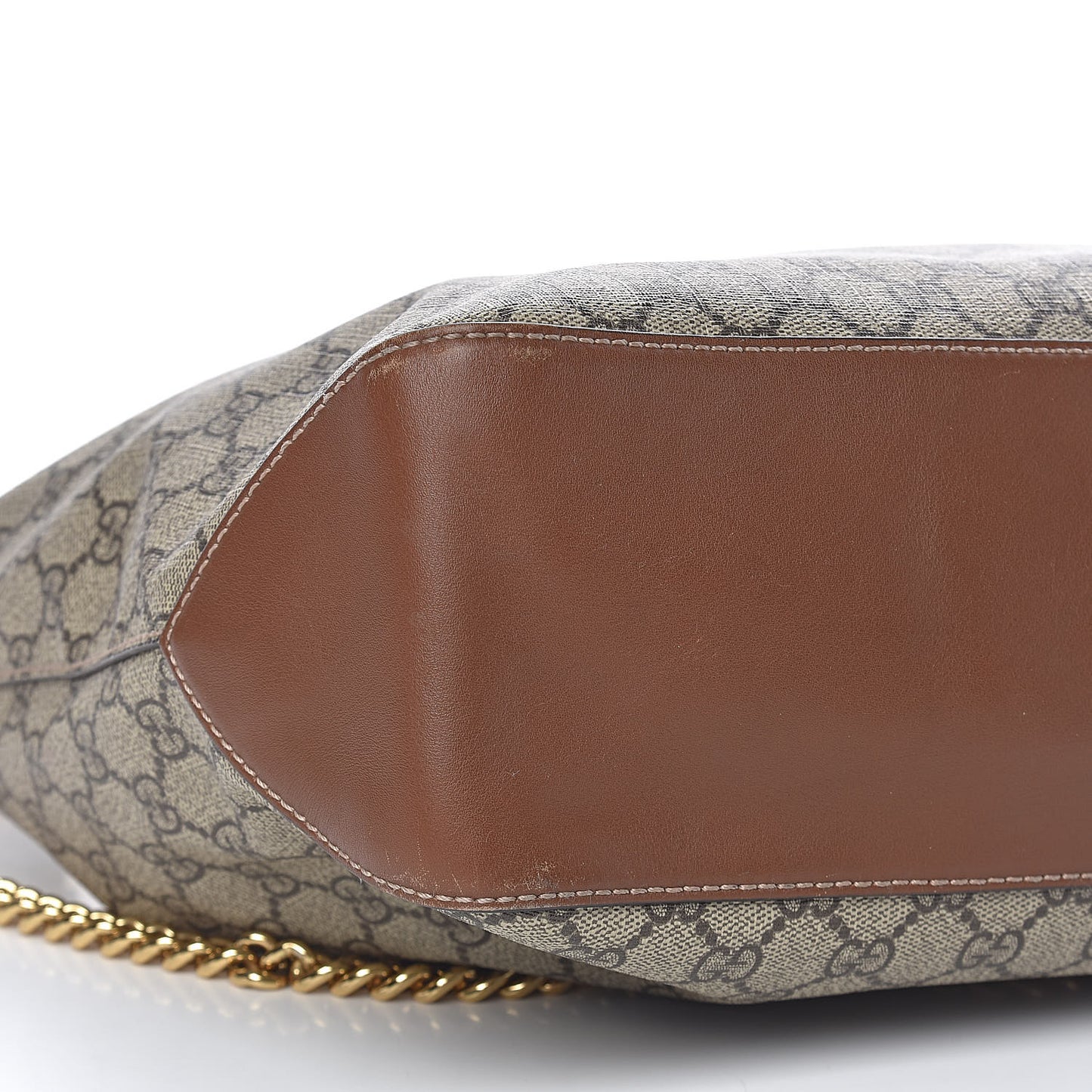 GG Supreme Monogram Large Linea A Hobo Light Brown
