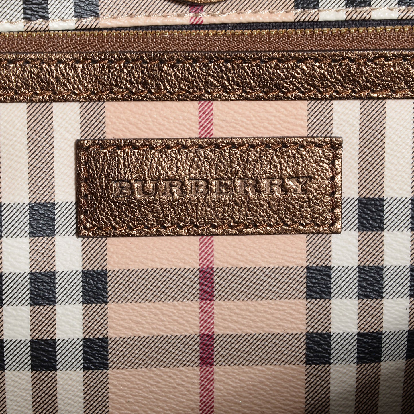 Haymarket Check Small Canterbury Tote Antique Gold