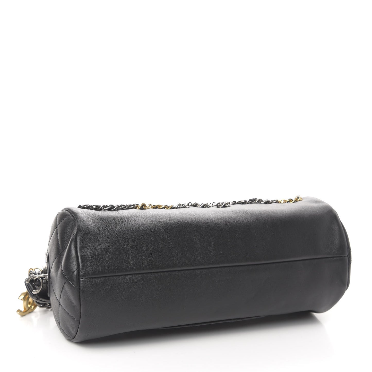 Calfskin Chain 20s Signature Bowling Bag Black