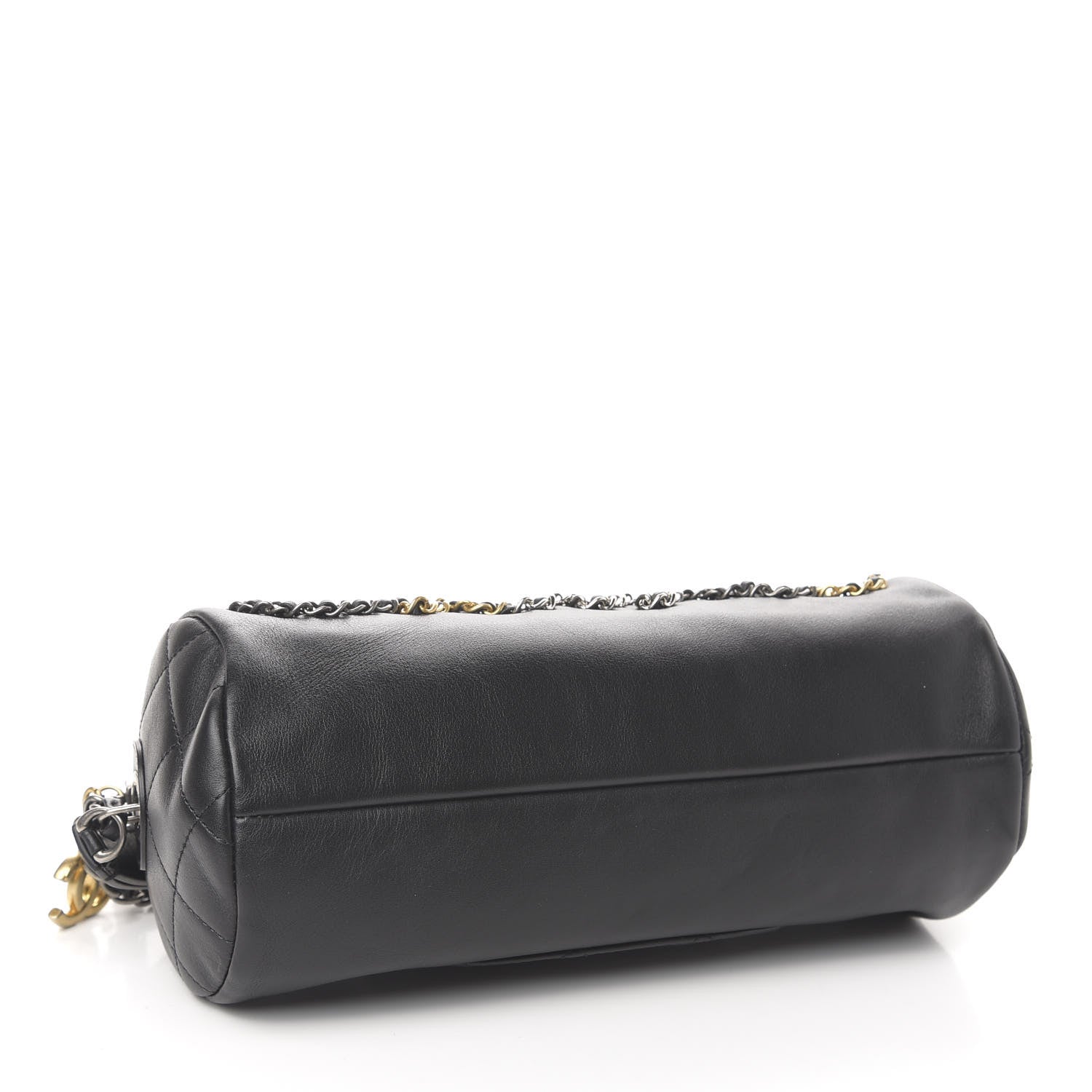 Chanel Calfskin Chain 20s Signature Bowling Bag Black 4 of 11