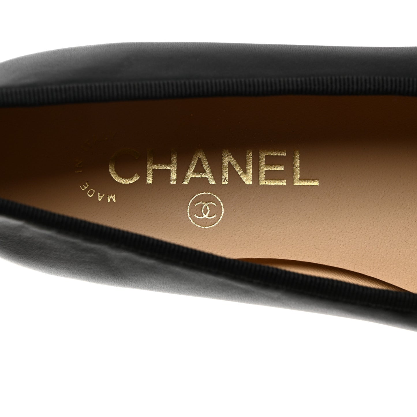 Lambskin Patent Cap Toe Ballerina Flats 37 Black