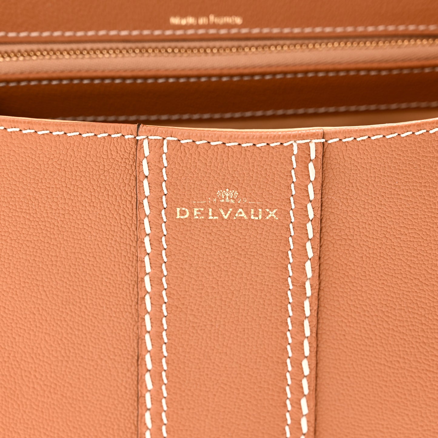 Grained Calfskin Rodeo Surpique MM Brillant Satchel Vegetal Ivory
