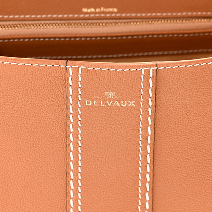 Delvaux Grained Calfskin Rodeo Surpique MM Brillant Satchel Vegetal Ivory 6 of 10