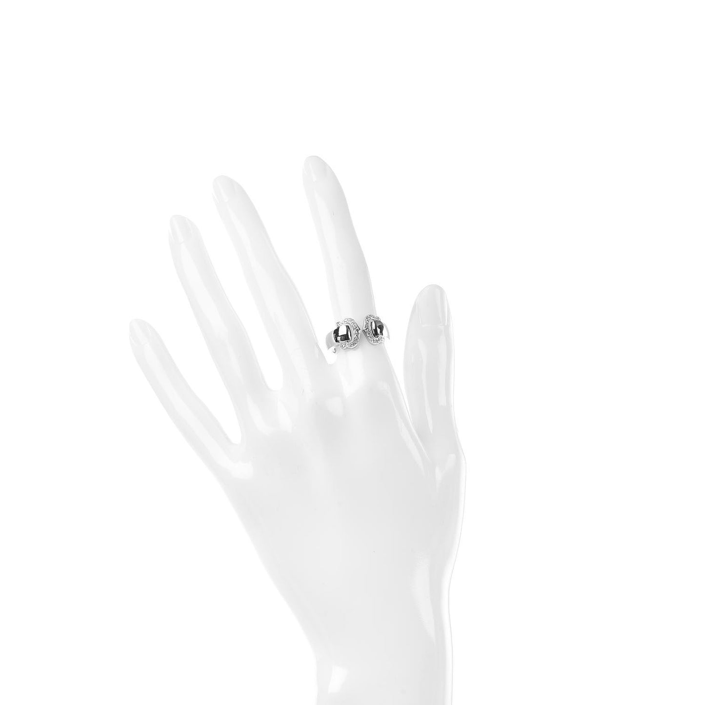 18K White Gold Diamond C De Ring 51 5.75
