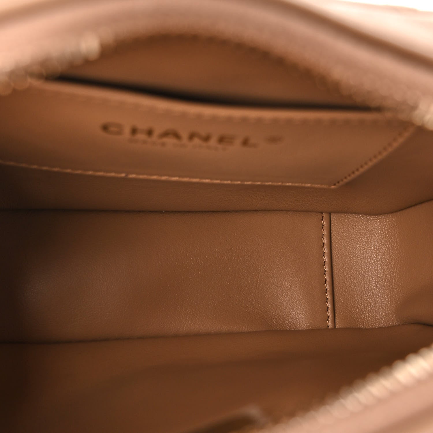 Chanel Lambskin Quilted CC Pearl Crush Camera Case Beige 5 of 10