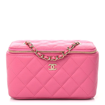 Chanel Caviar Quilted Small Vanity Case With Chain Pink 1 of 10