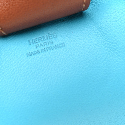 Hermes Milo Lambskin Grigri Rodeo Horse Bag Charm MM Bleu Azteque Bleu Electrique Fauve 3 of 4