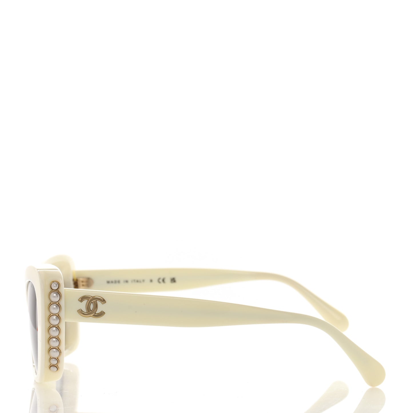 Acetate Pearl Cat Eye CC Sunglasses 5481-H White