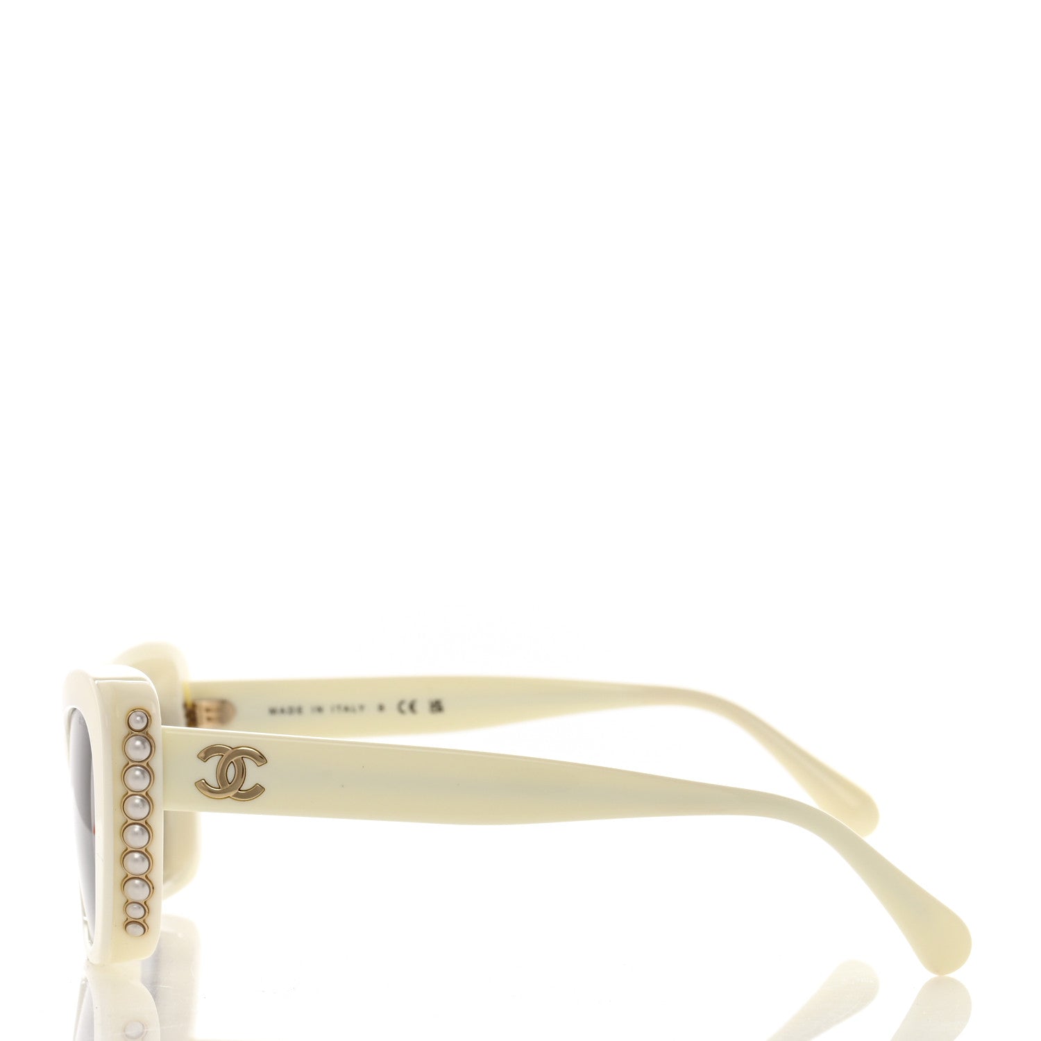 Chanel Acetate Pearl Cat Eye CC Sunglasses 5481-H White 3 of 8