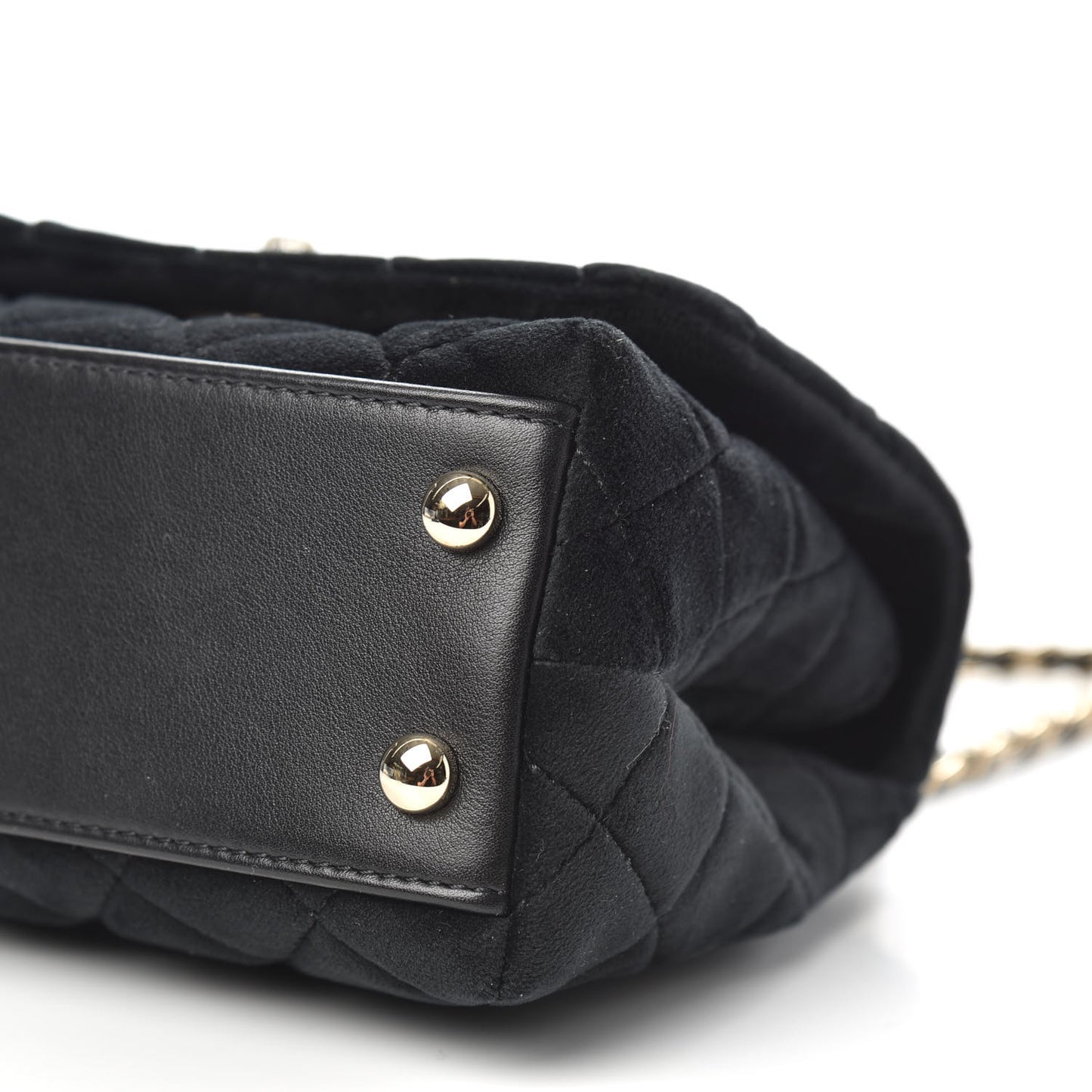 Velvet Crystal Quilted Extra Mini Coco Handle Flap Black