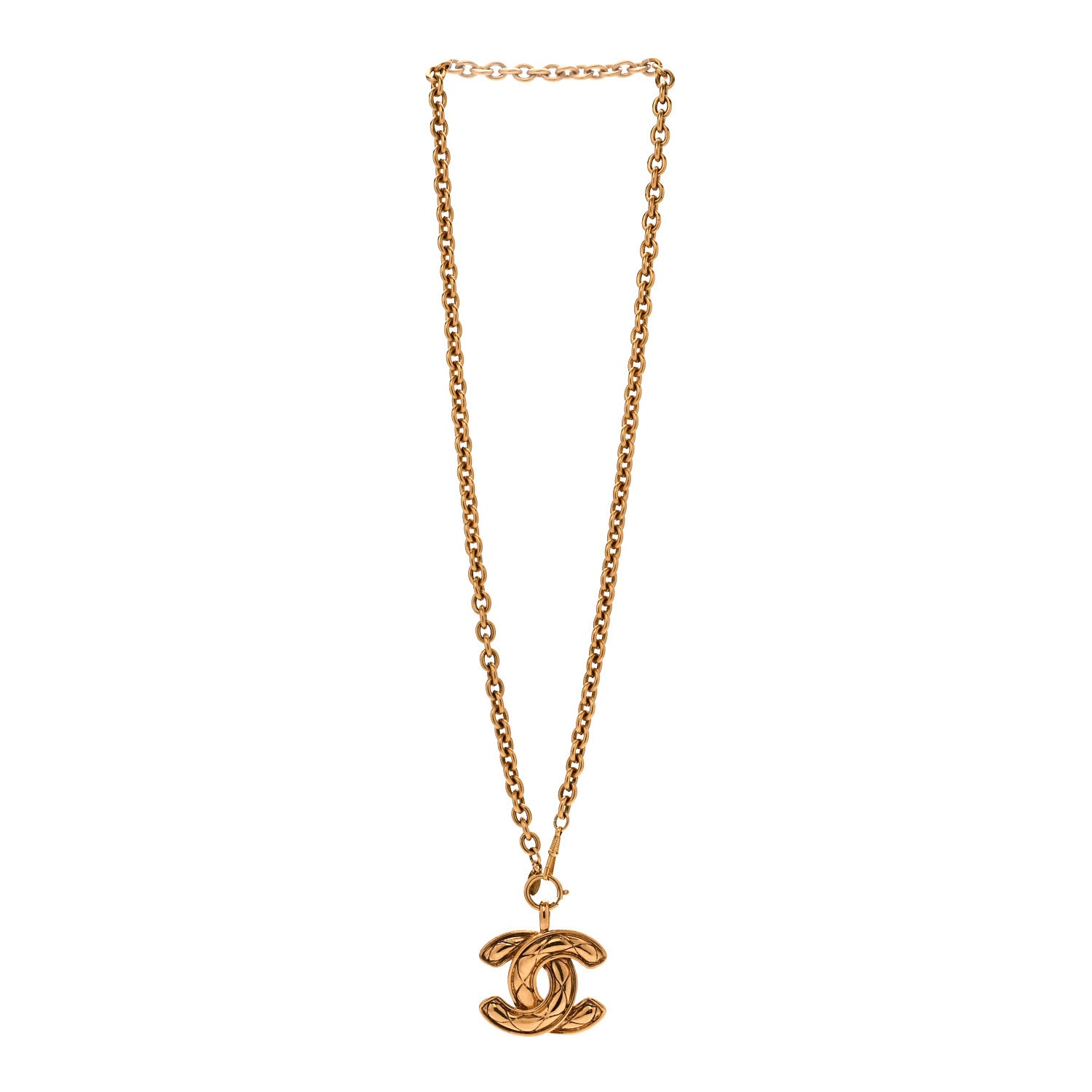 Chanel Metal Quilted CC Necklace Gold 3 of 6