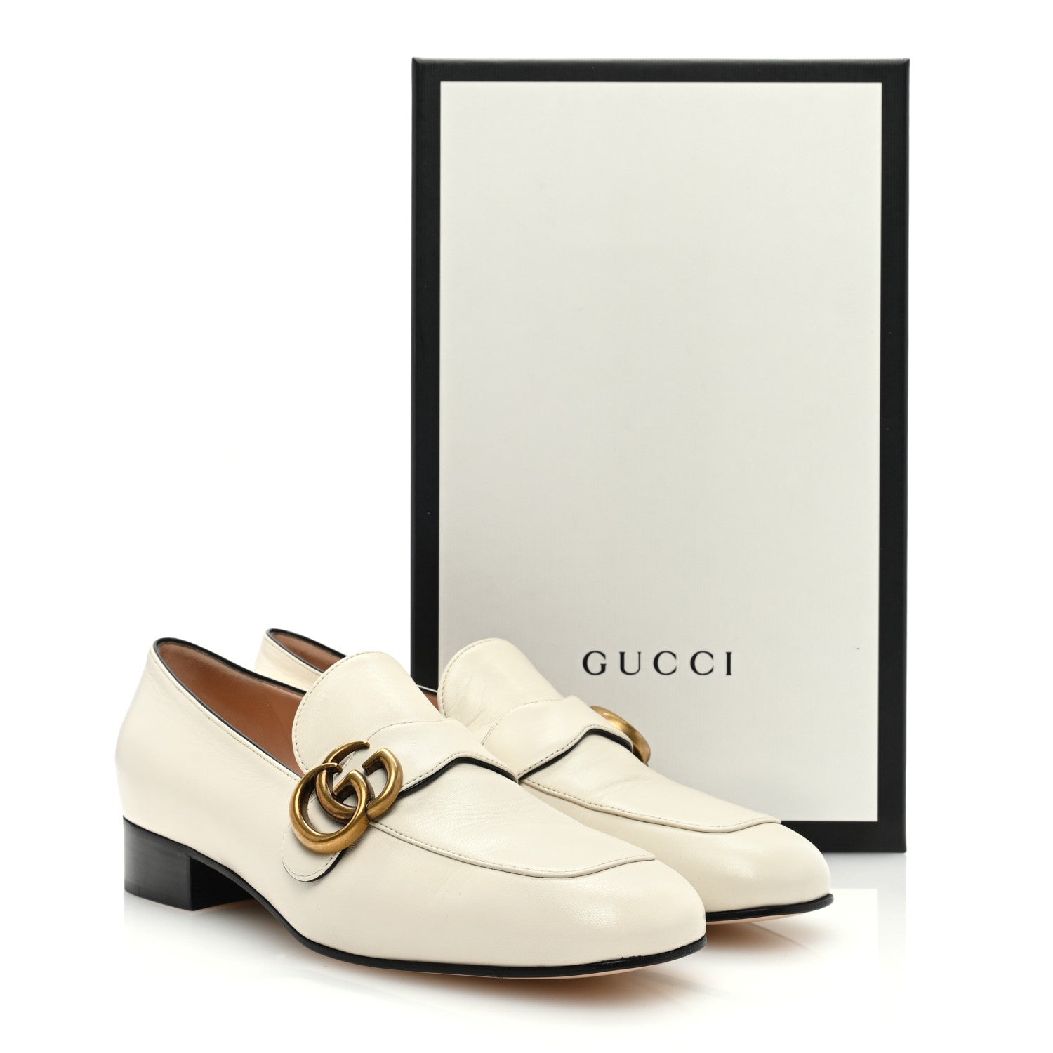 Gucci Malaga Kid Womens GG Marmont Loafers 38 Mystic White 8 of 8