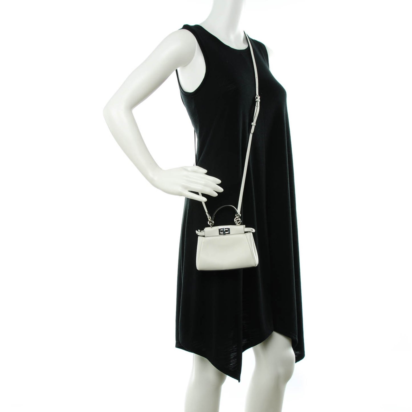 Shiny Nappa Micro Peekaboo Iconic Satchel White