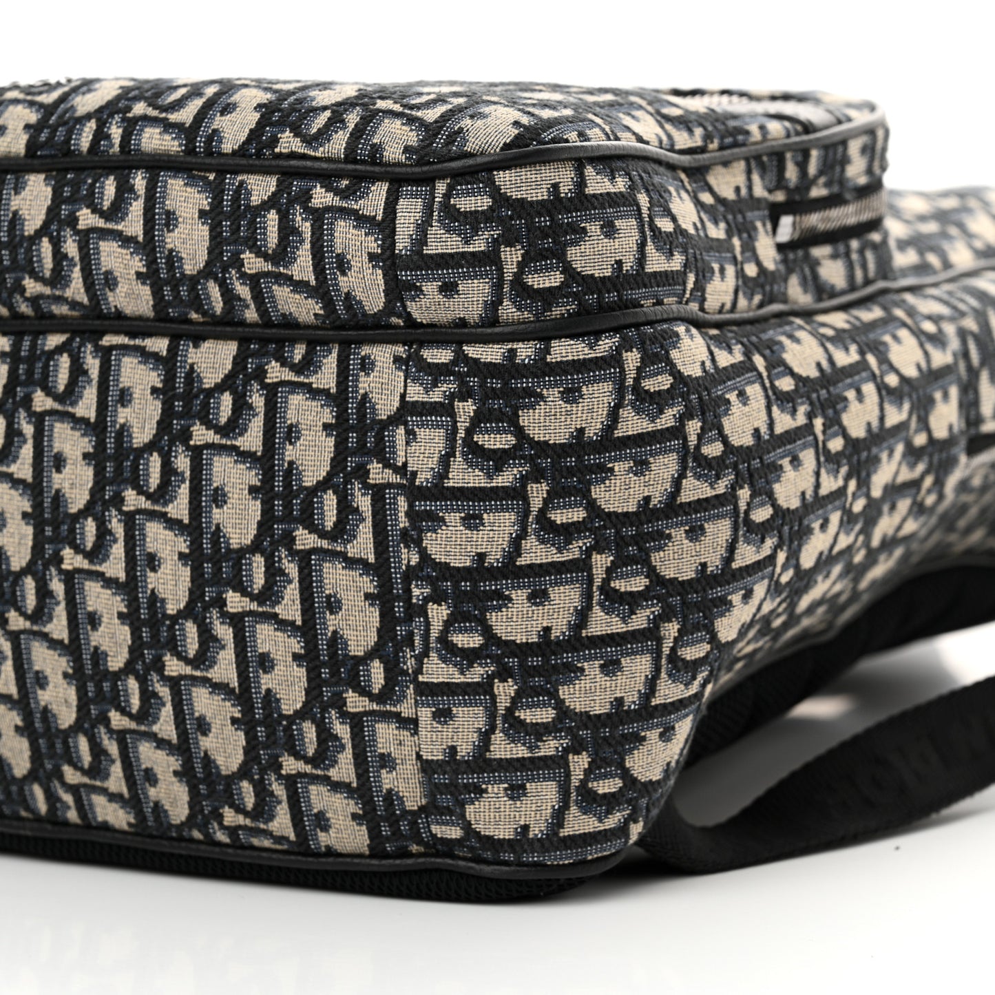 Oblique Calfskin Rider Backpack Beige Black