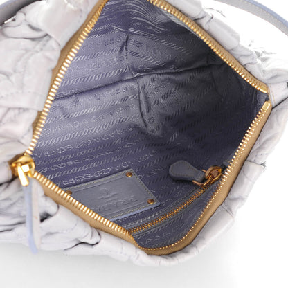 Prada Nappa Stitches Shoulder Bag Glicine 5 of 11