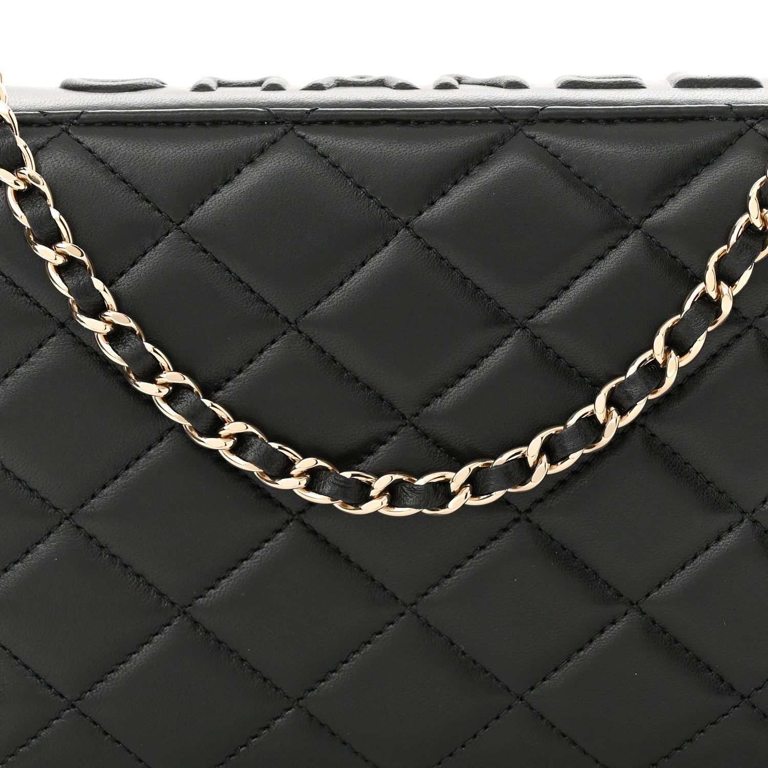 Chanel Lambskin Quilted Book Wallet On Chain WOC Black 9 of 12