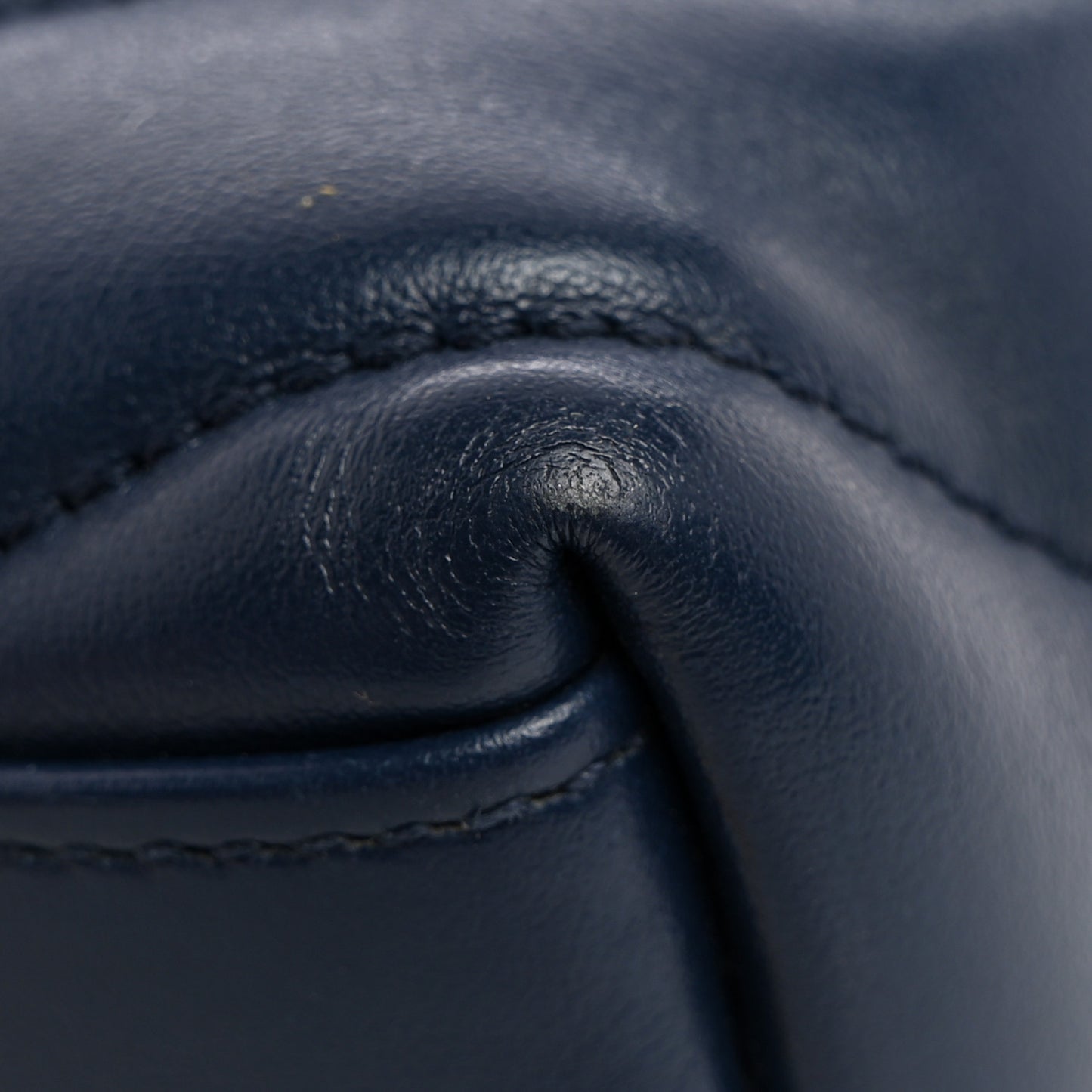 Calfskin Y Quilted Monogram Small Loulou Chain Satchel Denim Blue