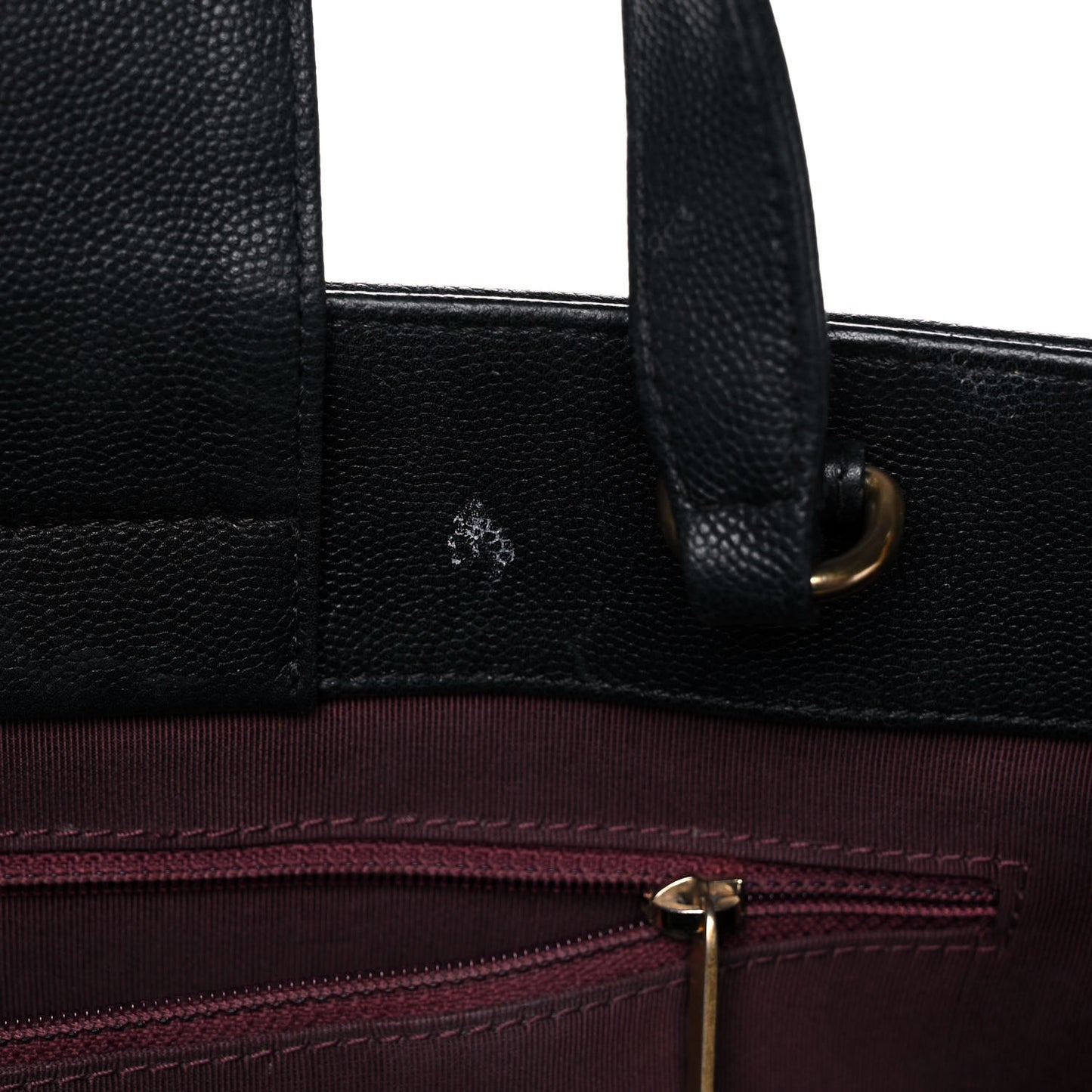 Grained Calfskin Stitched Lady Coco Top Handle Tote Black
