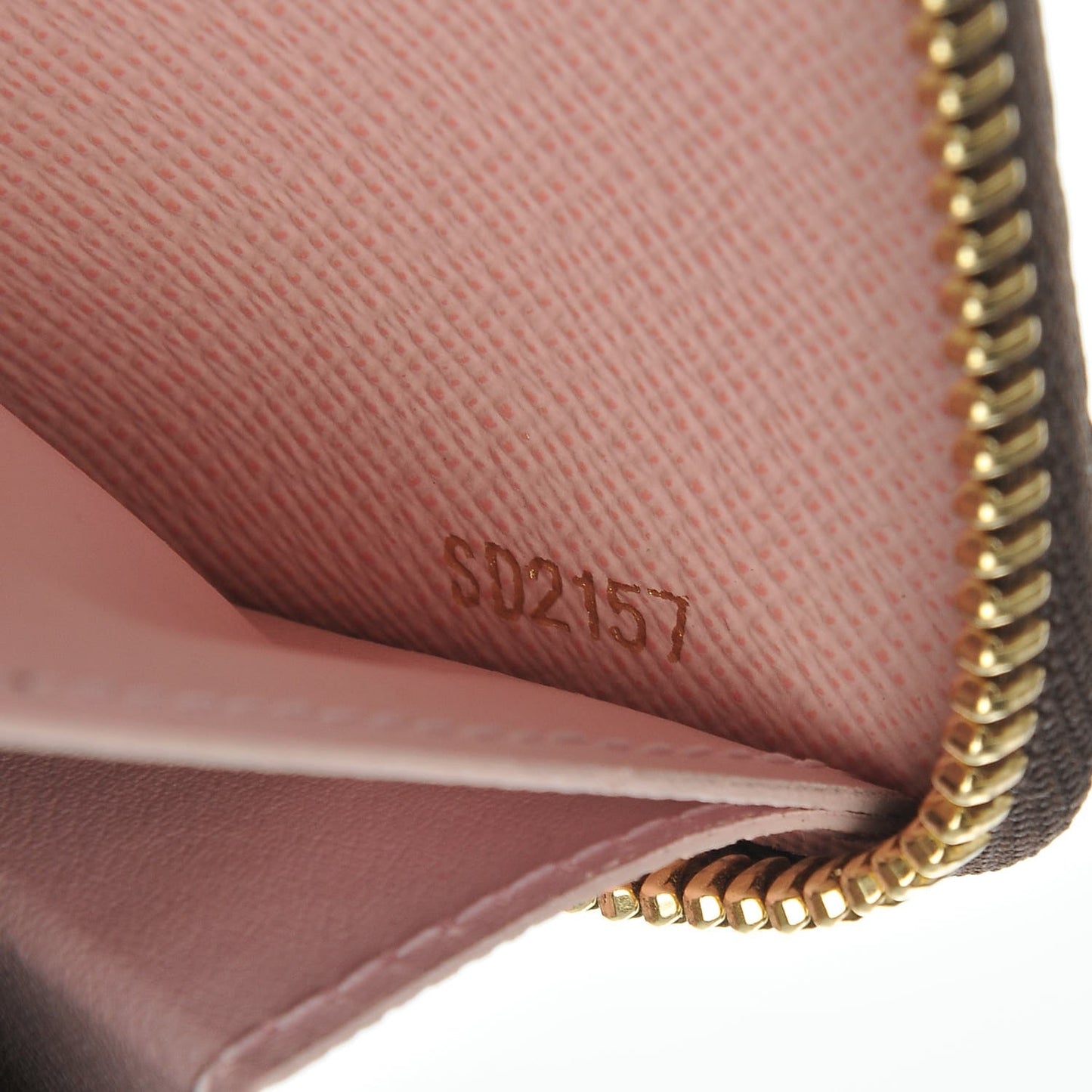 Damier Ebene Clemence Wallet Rose Ballerine