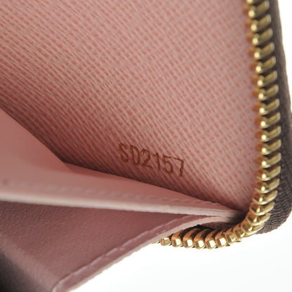 Louis Vuitton Damier Ebene Clemence Wallet Rose Ballerine 7 of 7