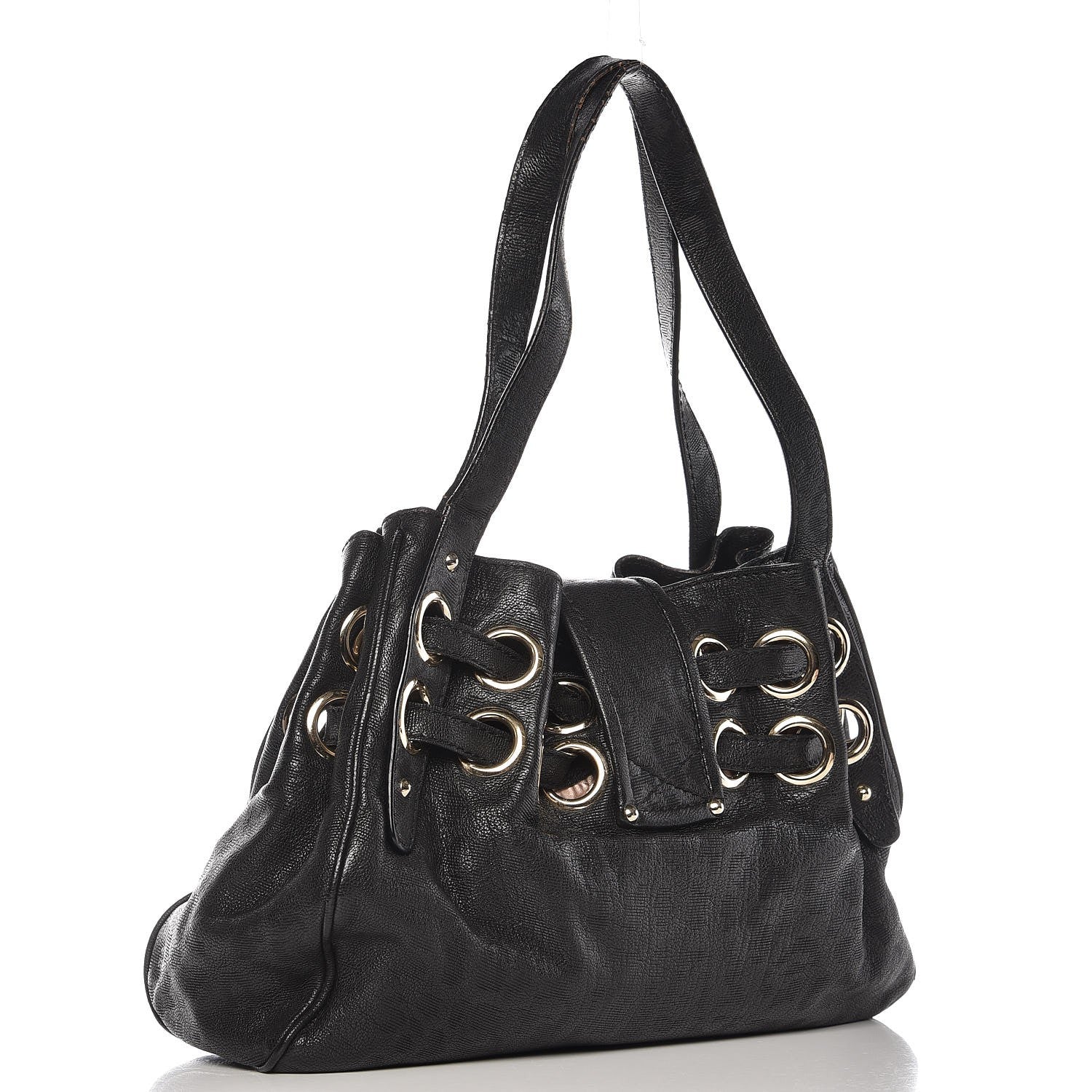 Jimmy Choo Patent Laser Cut Leopard Print Riki Tote Black 3 of 10