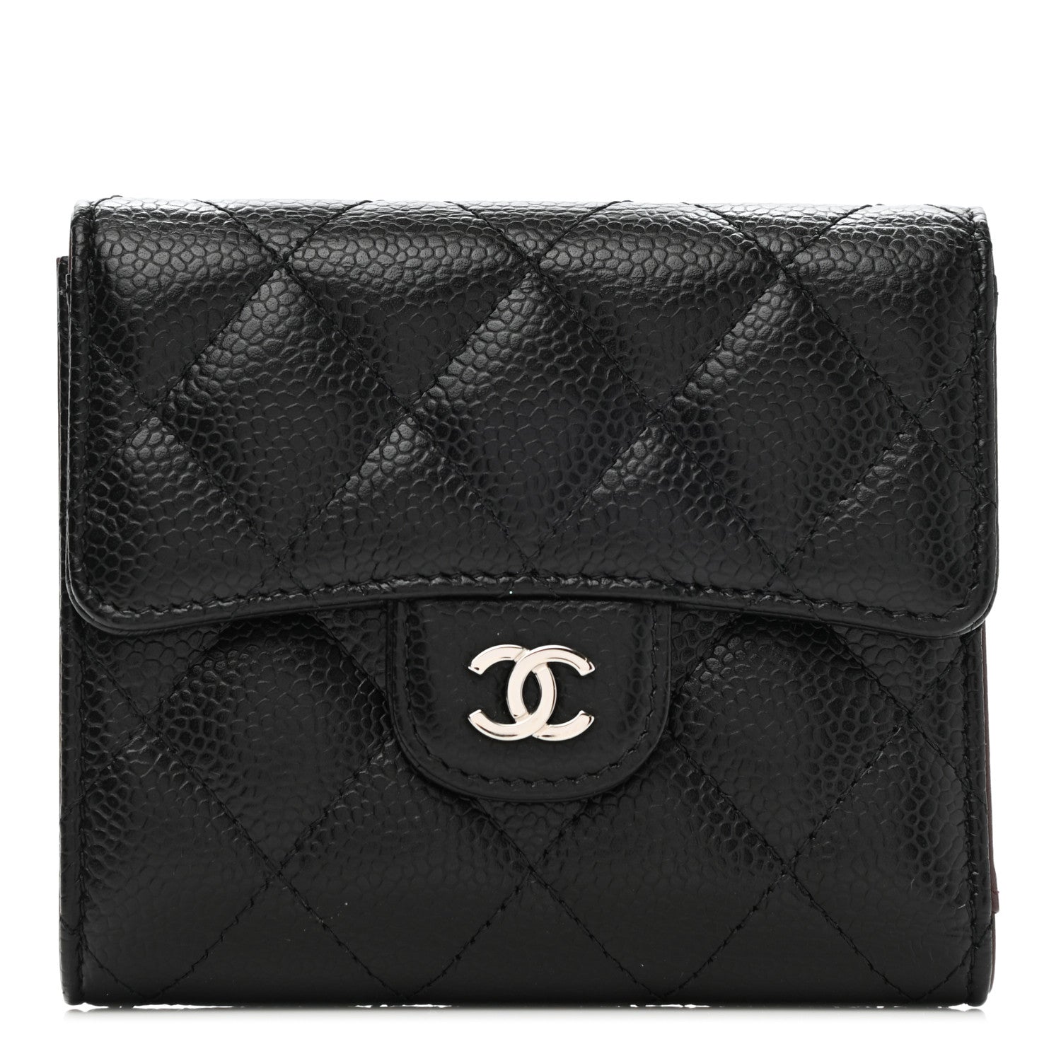 Chanel Caviar Quilted Compact Flap Wallet Black 1 of 10
