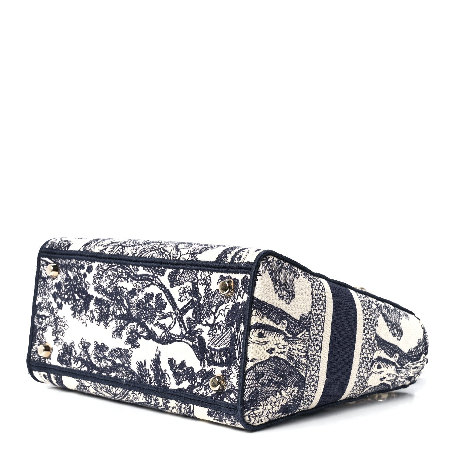 Christian Dior Toile de Jouy Embroidered Medium Lady D-Lite Blue 9 of 11