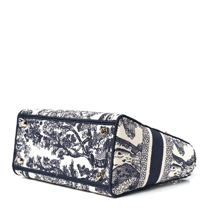 Christian Dior Toile de Jouy Embroidered Medium Lady D-Lite Blue 9 of 11