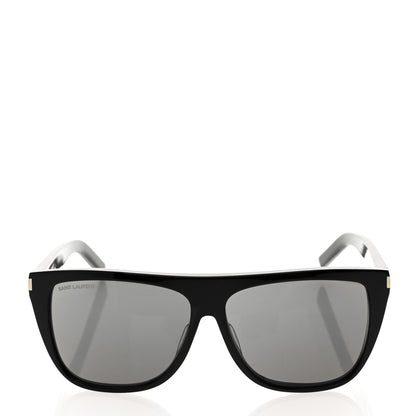Saint Laurent Acetate Flat Top Sunglasses SL1 Black 2 of 8