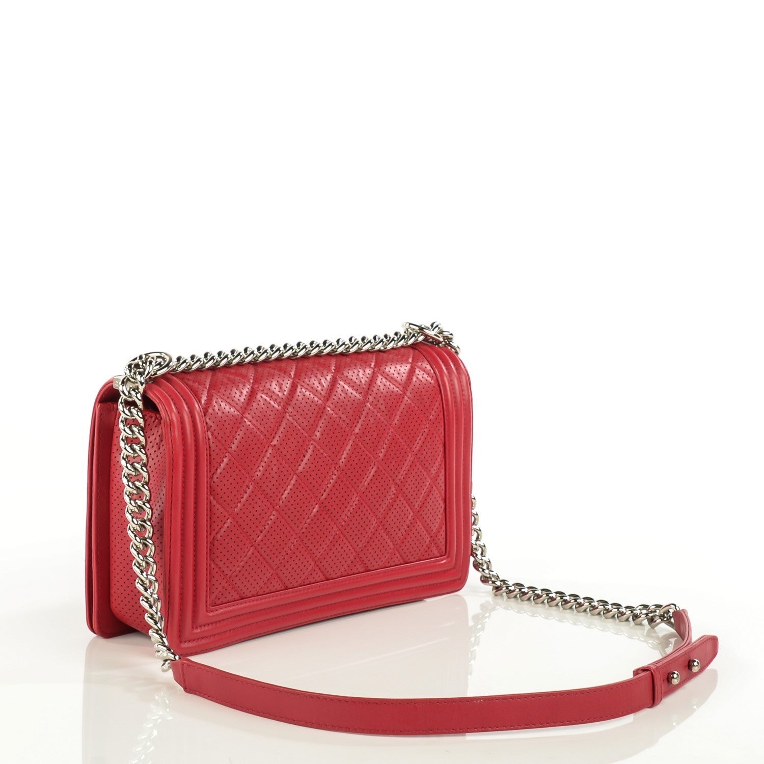 Chanel Lambskin Perforated New Medium Boy Flap Red 3 of 8