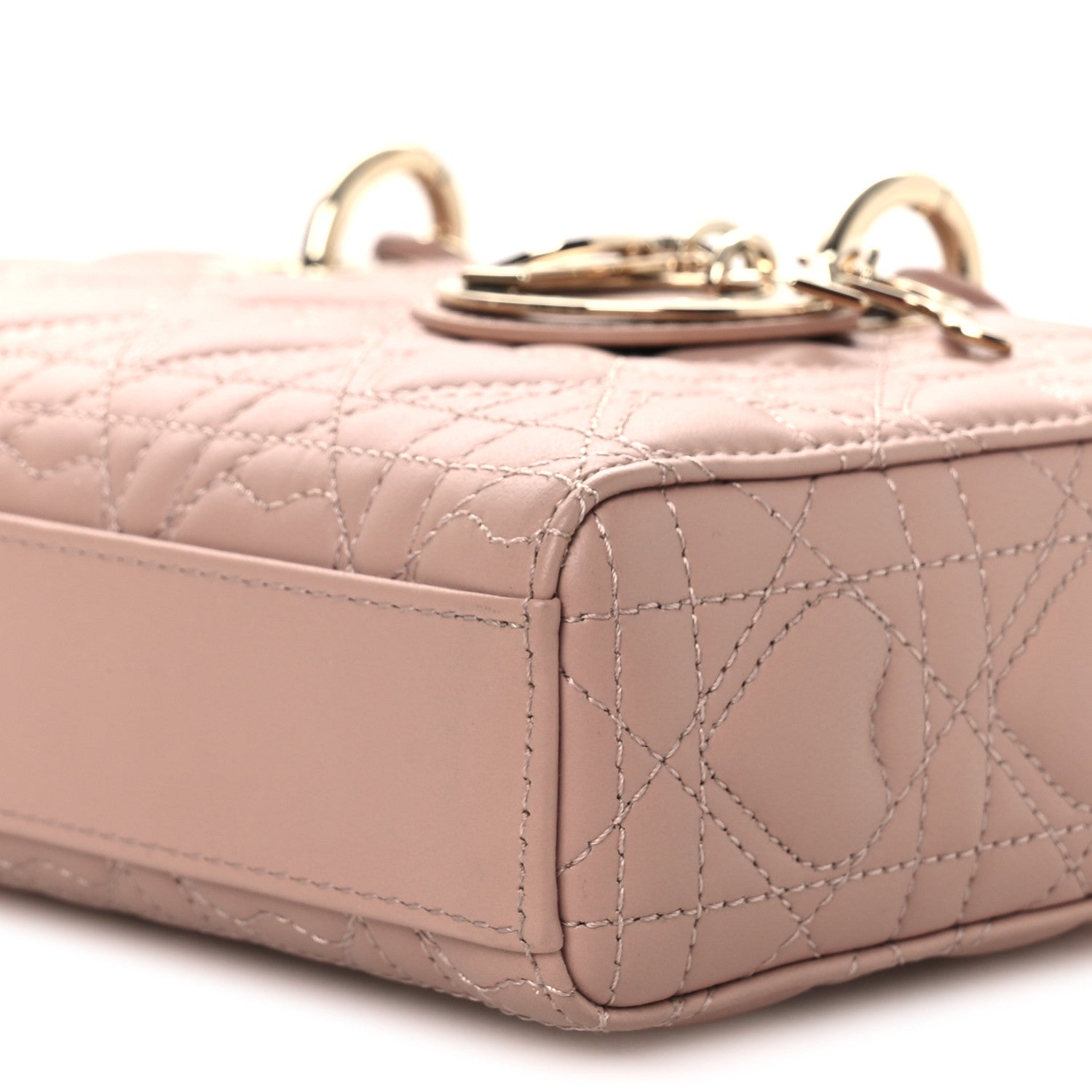 Christian Dior Lambskin Cannage Heart Medium Lady D-Joy Rose Des Vents 10 of 11