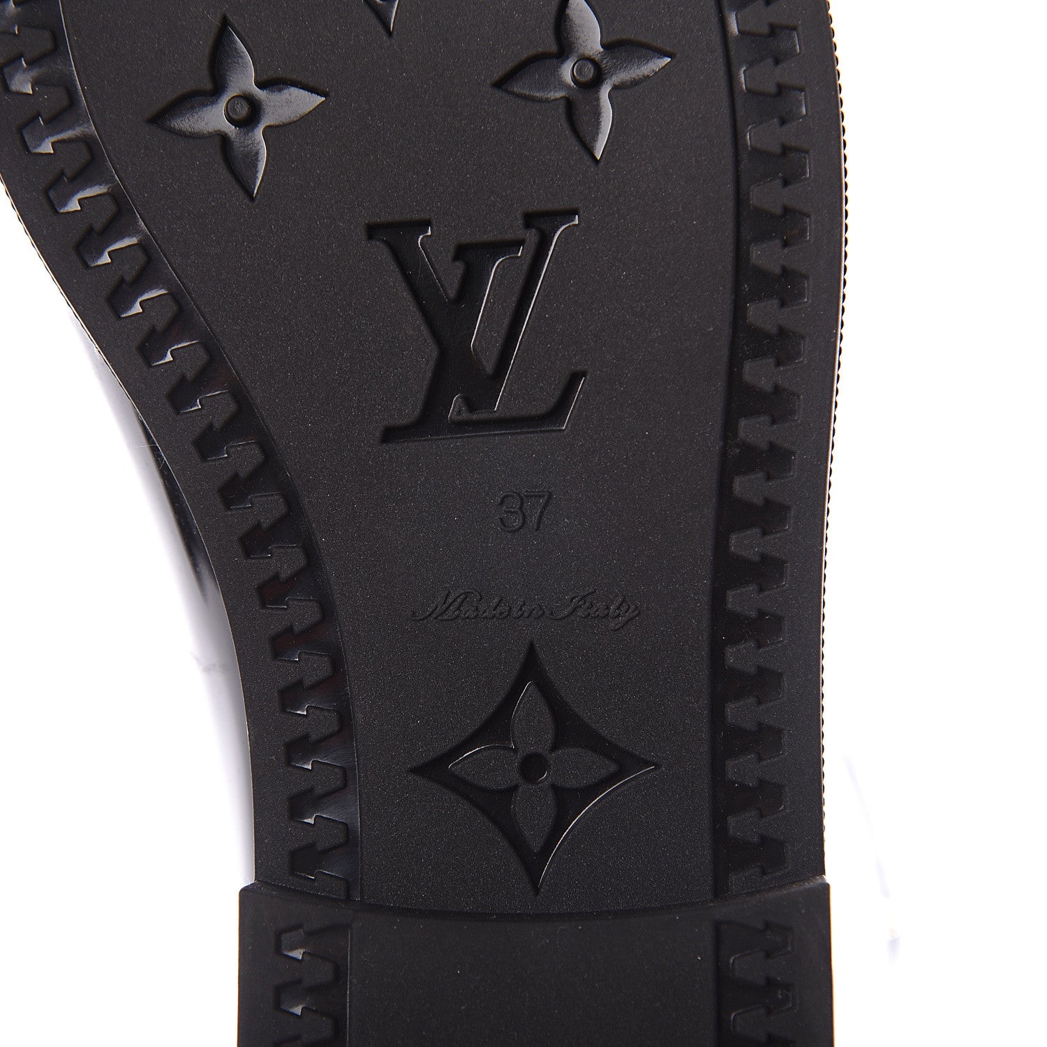 Louis Vuitton Rubber Embossed Monogram Drops High Rain Boots 37 Black 6 of 6