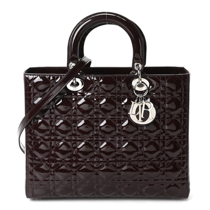 Christian Dior Patent Cannage Large Lady Dior Burgundy 1 of 10