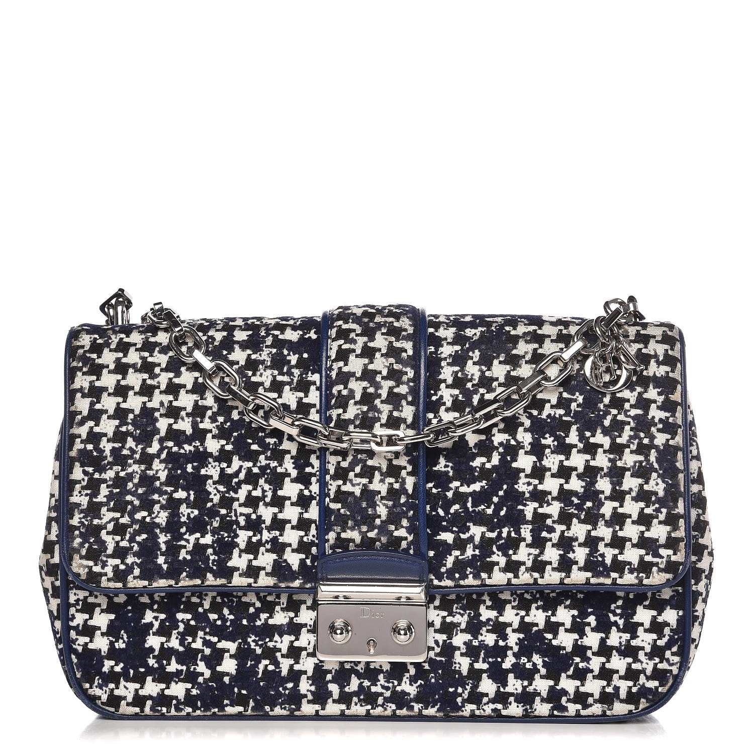 Christian Dior Tweed Medium Miss Dior Flap Black Blue 1 of 14