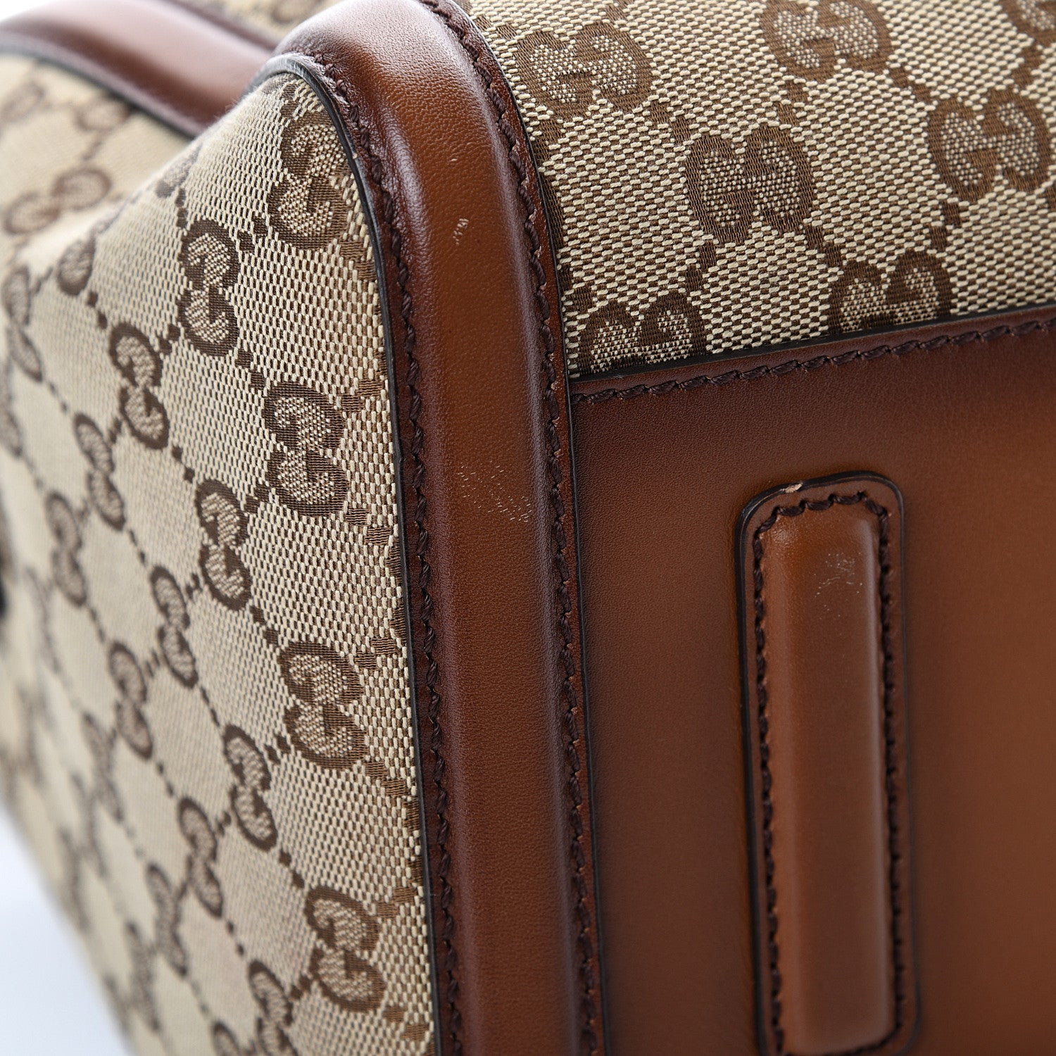Gucci Monogram Medium Lady Web Boston Bag Beige Cuir 14 of 16