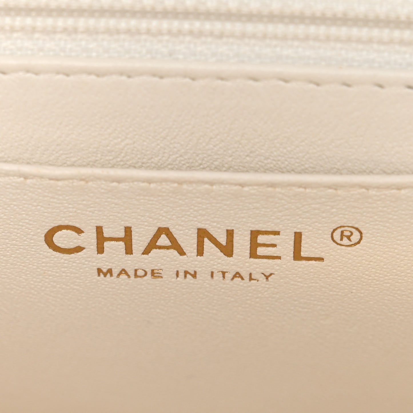 Lambskin Quilted Mini Rectangular Flap White